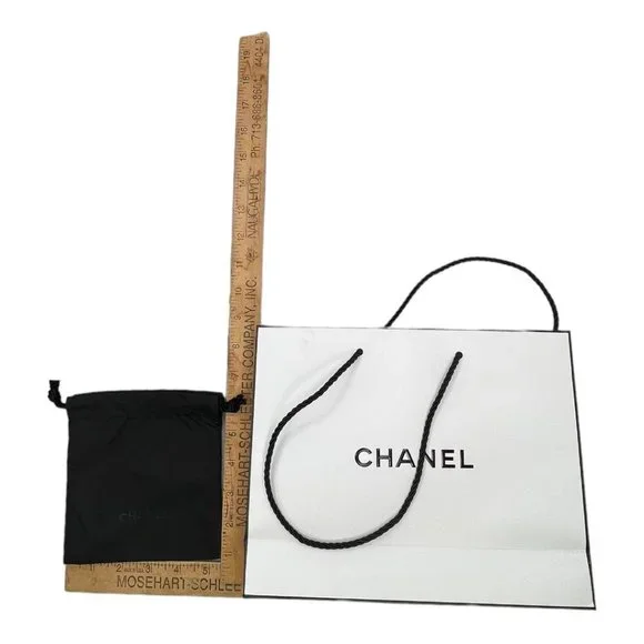 Chanel Gift Bag Set Authentic Pouch Tissue Paper and Gift Bag - Picture 6 of 9